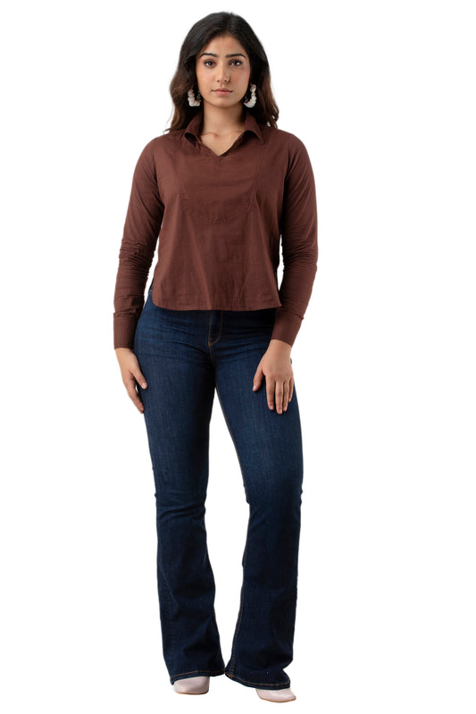 Amber Whisper Collar Top
