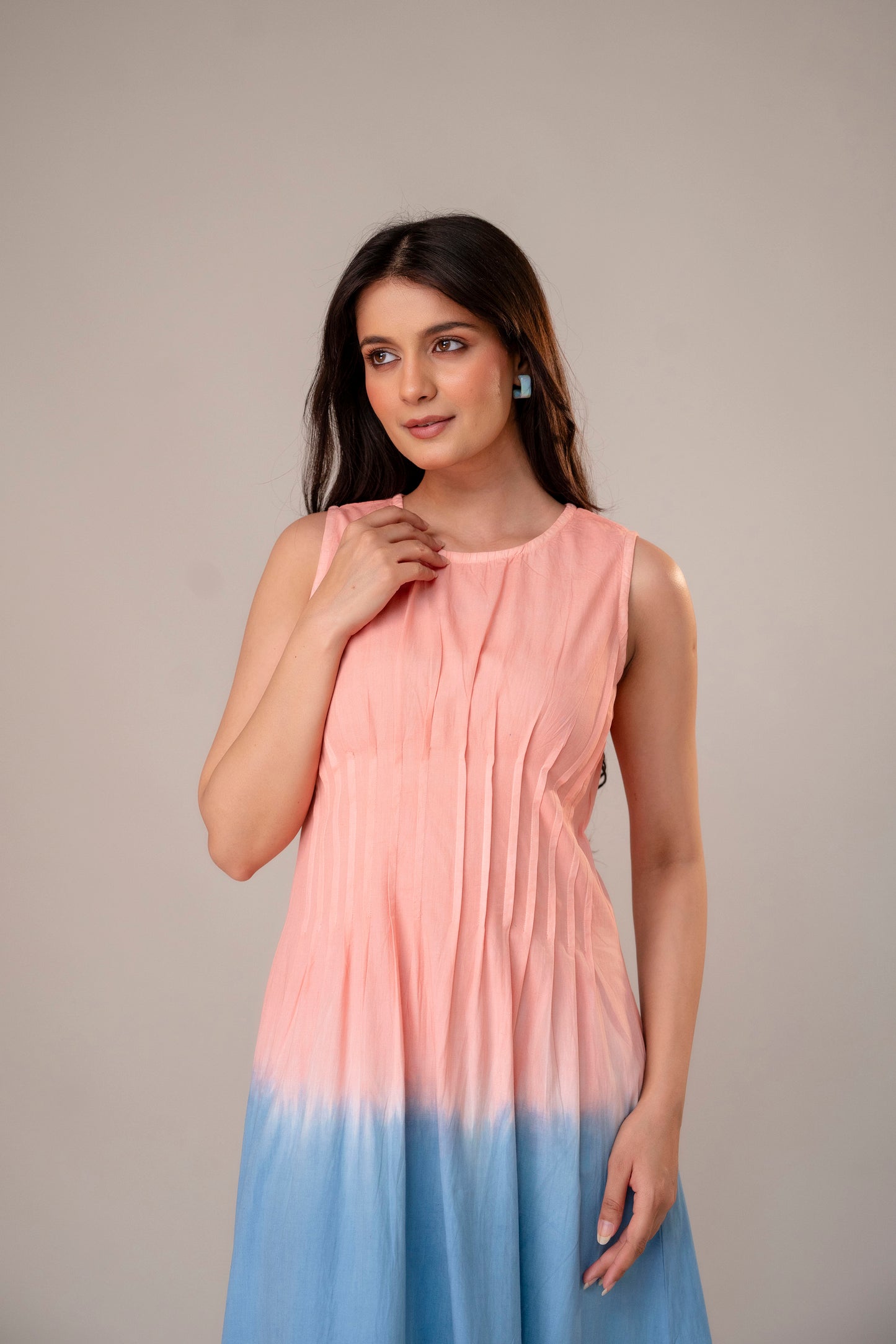 BLUSH HORIZON OMBRE COTTON MAXI DRESS