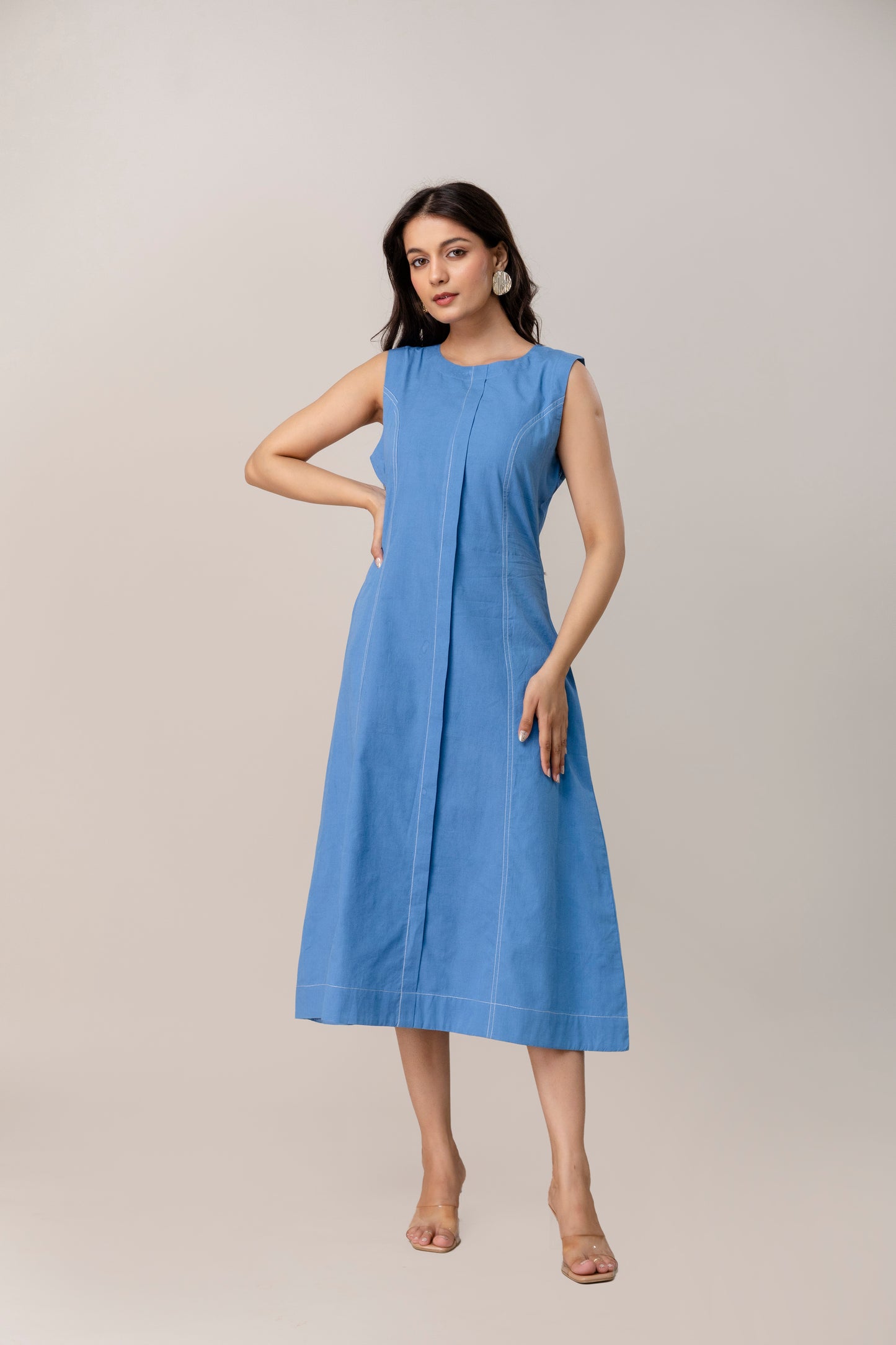 LUNA BLUE COTTON MIDI