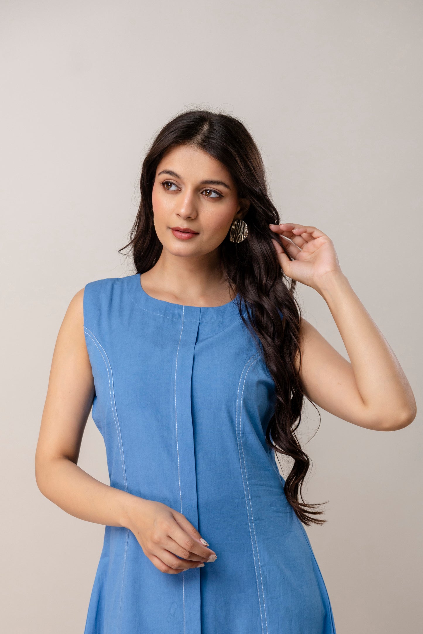 LUNA BLUE COTTON MIDI