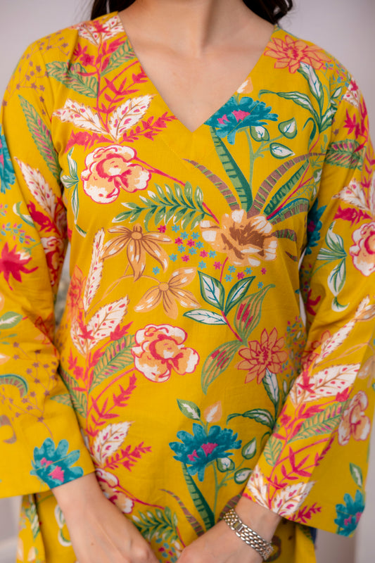 MEERA FLORAL BREEZE COTTON  TOP